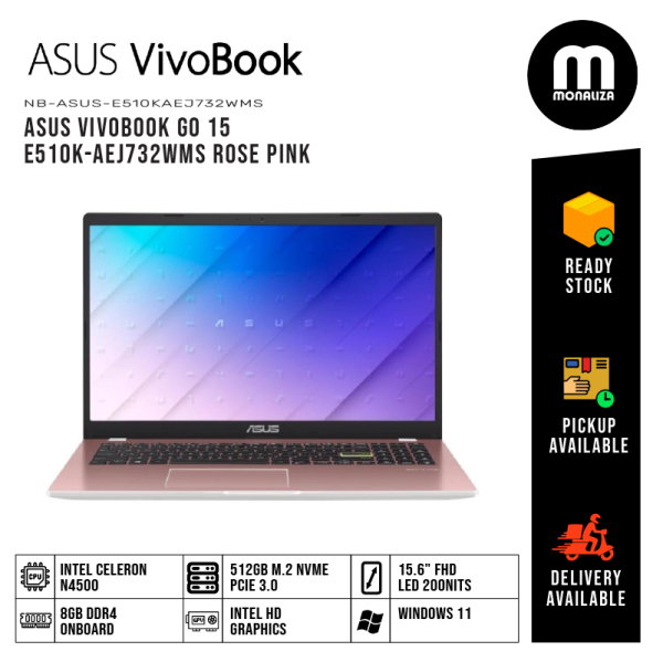 Asus Vivobook GO 15 Laptop (E510K-AEJ732WMS) INTEL CELERON N4500 INTEL HD GRAPHICS