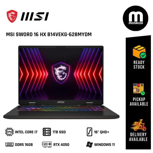 MSI SWORD 16 HX Gaming Laptop (B14VEKG-628MYDM) INTEL CORE I7-14650HX NVIDIA GEFORCE RTX 4050