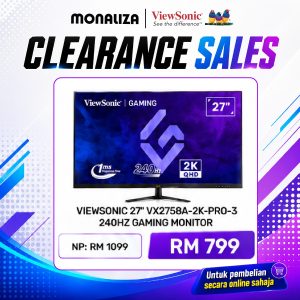 Viewsonic Gaming LCD Monitor VX2758A-2K-PRO-3 LED 2K QHD @240HZ 27" Inch