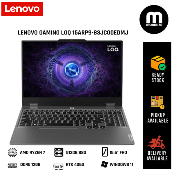 Lenovo Gaming Laptop LOQ (15ARP9-83JC00EDMJ) AMD RYZEN 7 7435HS NVIDIA GEFORCE RTX 4060