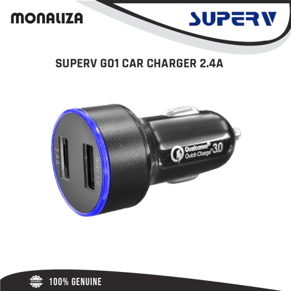 SuperV G01 QC3.0 2 Ports USB Car Charger