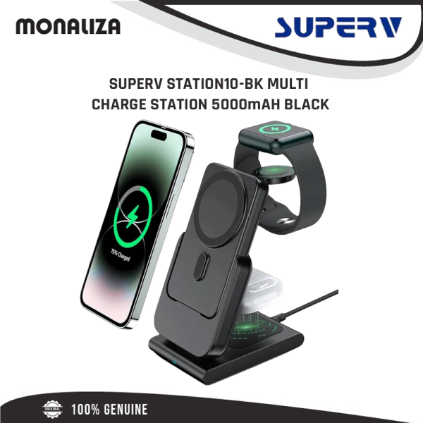 SuperV Station10-BK Multi Charge Station 5000mAH - Black