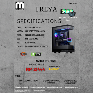 FREYA PACKAGE (Ryzen 9 9900X3D | NVIDIA RTX 5090 | 32GB RAM | 1TB SSD)