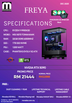 FREYA PACKAGE (Ryzen 9 9900X3D | NVIDIA RTX 5090 | 32GB RAM | 1TB SSD)