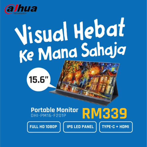 Dahua Portable Monitor DHI-PM16-F201P 15.6" Inch IPS FHD 60HZ