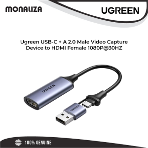 Ugreen USB-C + A 2.0 Male Video Capture Device to HDMI Female 1080P@30HZ