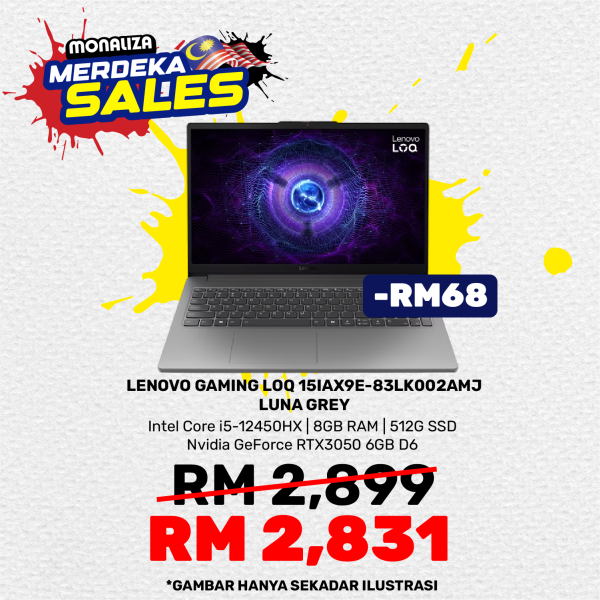 Lenovo Gaming Laptop Loq 15IAX9E 83LK002AMJ 15.6'' FHD 144Hz Luna Grey