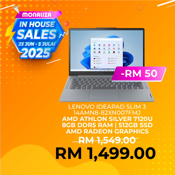 Lenovo Ideapad Slim 3 14AMN8-82XN007FMJ Actic Grey