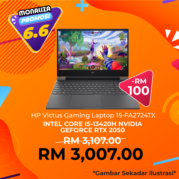HP Victus Gaming Laptop (15-FA2724TX) INTEL CORE I5-13420H NVIDIA GEFORCE RTX 2050