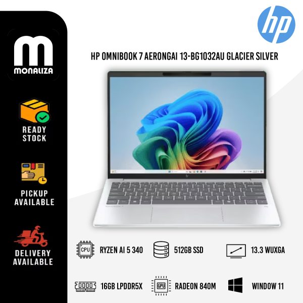 HP Omnibook 7 Aerongai Laptop (13-BG1032AU/BG1033AU) AMD Ryzen AI 5 340 (6C) | AMD Radeon 840M Graphics