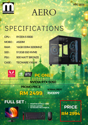 AERO PACKAGE AMD (Ryzen 5 5500 | NVIDIA RTX 5050 | 16GB RAM | 512GB SSD)