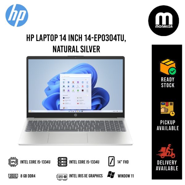 HP Laptop 14-EP0304TU i5-1334U 8GB DDR4 3200 512GB SSD INTEL IRIS XE 14" FHD