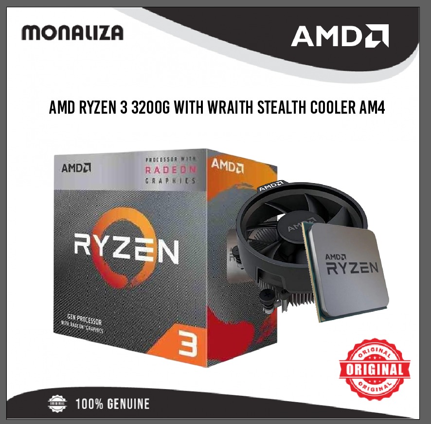 AMD Processor Ryzen 3200G With Wraith Stealth Cooler AM4 – Monaliza