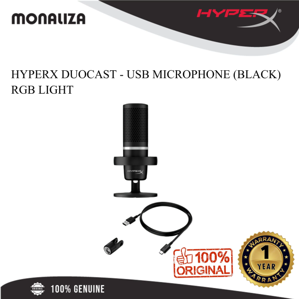 Hyperx Duocast - USB Microphone (BLACK) RGB Light