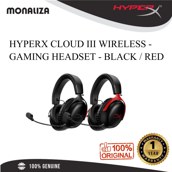 Hyperx Cloud III Wireless- Gaming Headset ( Black / Red )
