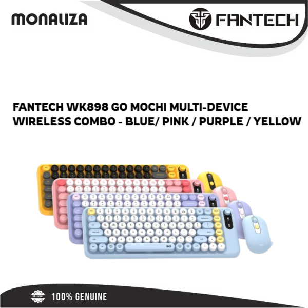 Fantech WK898 Go Mochi Multi-Device Wirelless Combo Pink , Purple , Blue , Yellow