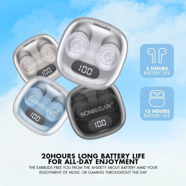 Sonigear EarPump Jewel 2 TWS Bluetooth 5.4 - Light Blue / White