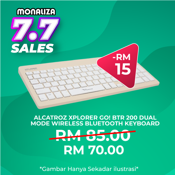 Alcatroz Xplorer Go! BTR 200 Dual Mode Wireless Bluetooth Keyboard Sand / Mist
