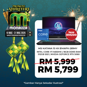 MSI Katana Laptop Gaming (15 HX B14WFK-289) Intel Core I7 14650HX | NVIDIA GeForce RTX 5060