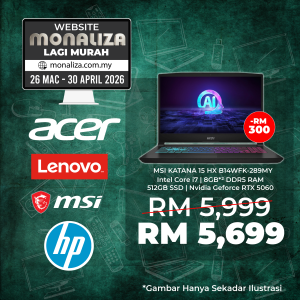 MSI Katana Laptop Gaming (15 HX B14WFK-289) Intel Core I7 14650HX | NVIDIA GeForce RTX 5060