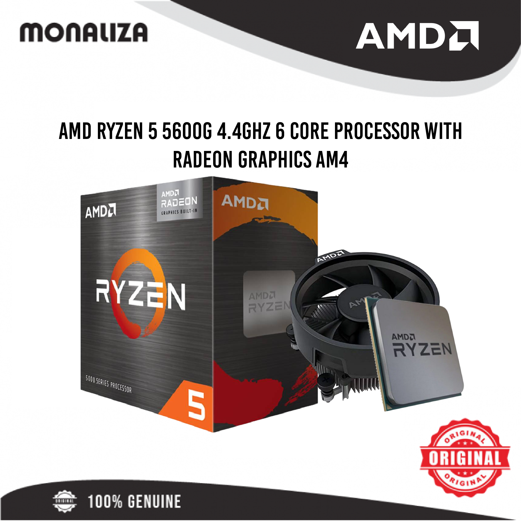 AMD Ryzen 5 5600G 4.4GHz 6-Core Processor with Radeon Graphics (AM4) -