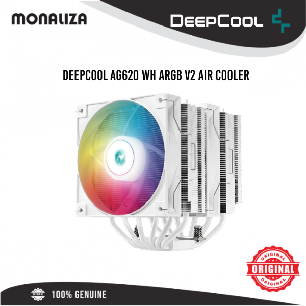 DEEPCOOL AG620 ARGB V2 Air Cooler – Black / White - Image 2