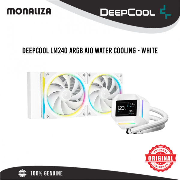 DEEPCOOL LM240 ARGB AIO Water Cooling – Black / White - Image 2