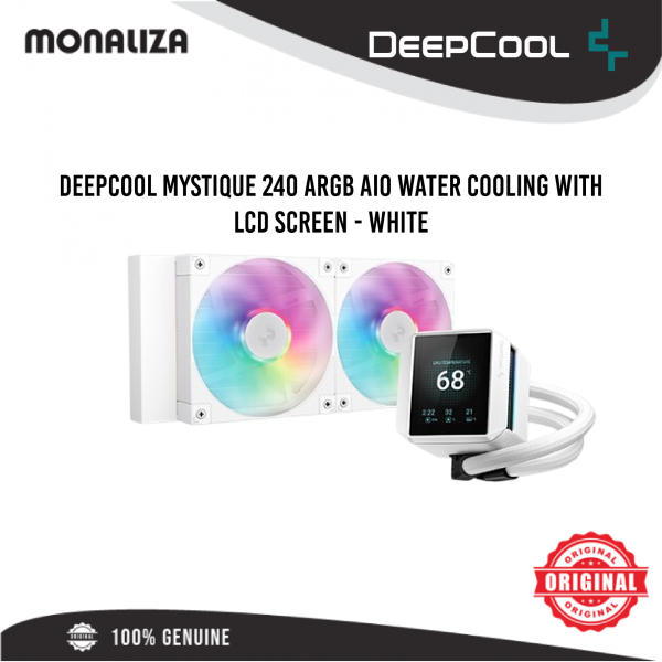 Deepcool Mystique 240 ARGB AIO Water Cooling with LCD Screen – White/Black