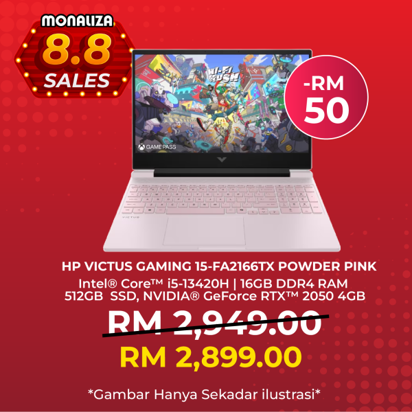 HP Victus 15.6" Gaming Laptop 15-fa2166TX – Pink