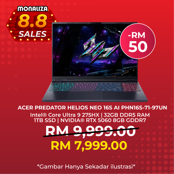 Acer Gaming Laptop Predator Helios Neo 16S AI PHN16S-71-97UN