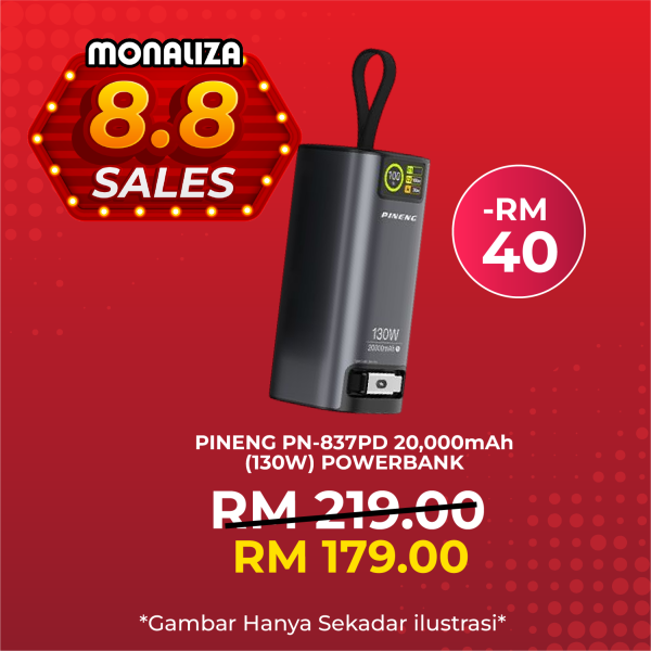 Pineng Pn-873PD 20,000mAh (130W) Power Bank – Supports Laptop Charging