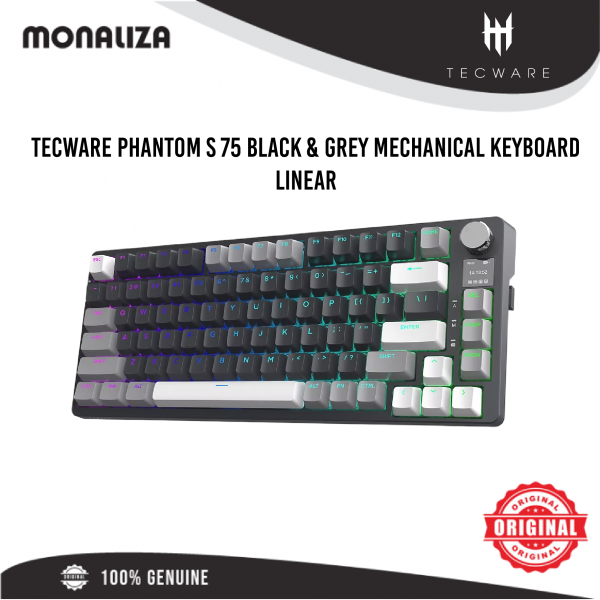 Tecware Phantom S 75 Black & Grey Mechanical Keyboard - Linear