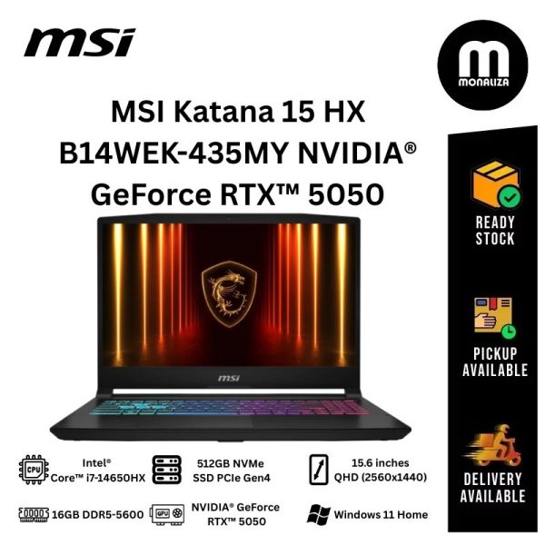 MSI Laptop Katana 15 HX B14WEK-435MY NVIDIA® GeForce RTX™ 5050