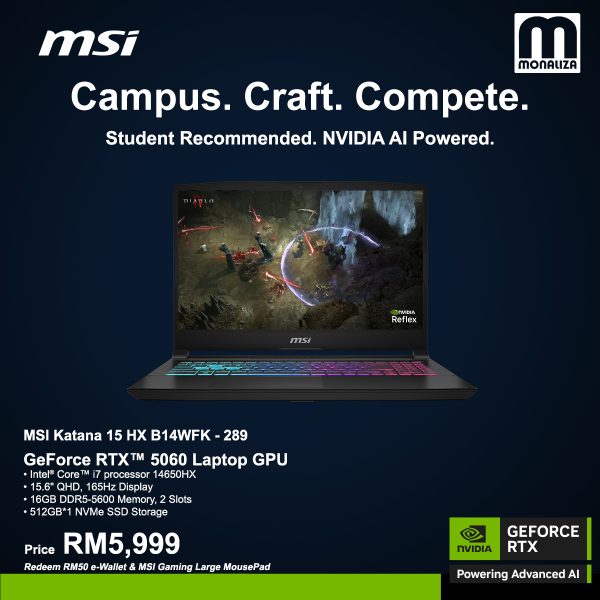 MSI Laptop Katana 15 HX B14WFK-289 NVIDIA® GeForce RTX™ 5060 GPU