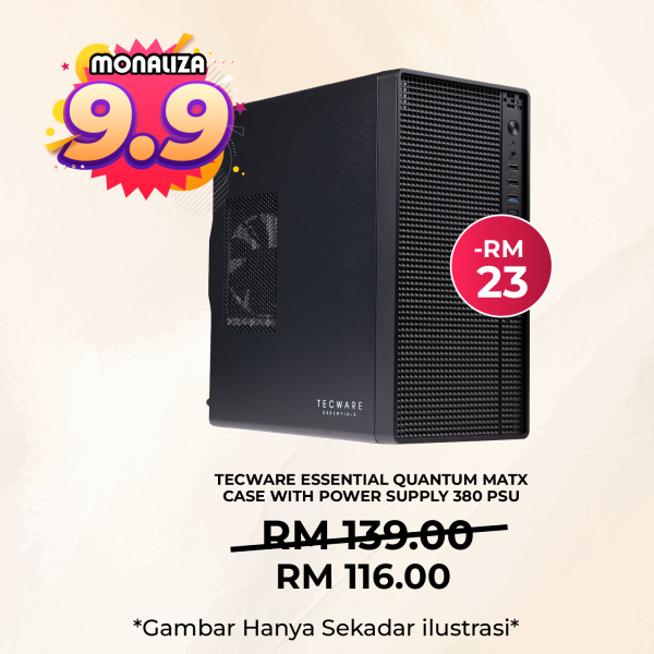 Tecware Essential Quantum mATX Case with 380W PSU