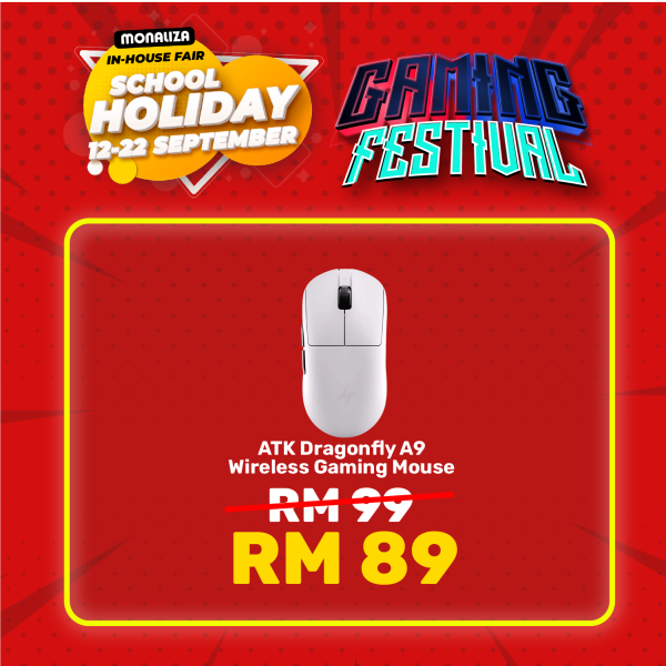 ATK Dragonfly A9 Wireless Gaming Mouse – White