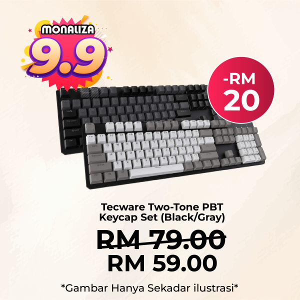 Tecware Two-Tone PBT Keycap Set (Black/Gray)