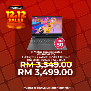 [ PROMOSI 12.12 ] HP Victus Laptop Gaming (15-FB3148AX/FB3149AX) AMD Ryzen 7 7445HS | NVIDIA GeForce RTX 4050