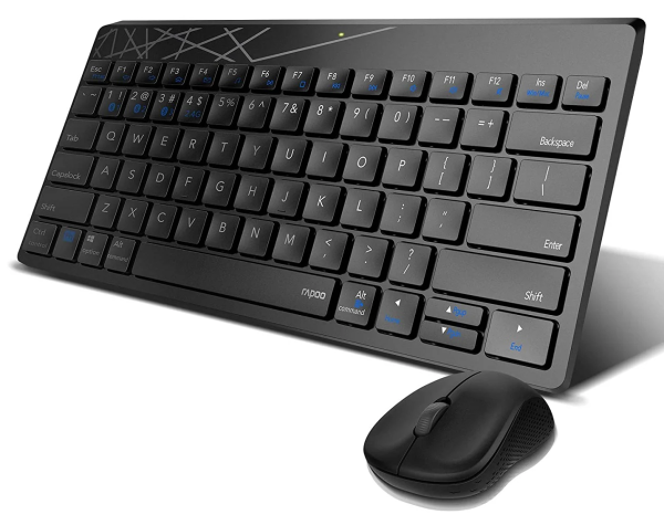 Rapoo 8000M 2.4G Wireless + Bluetooth Multi-Mode Keyboard + Mouse – White / Black - Image 2
