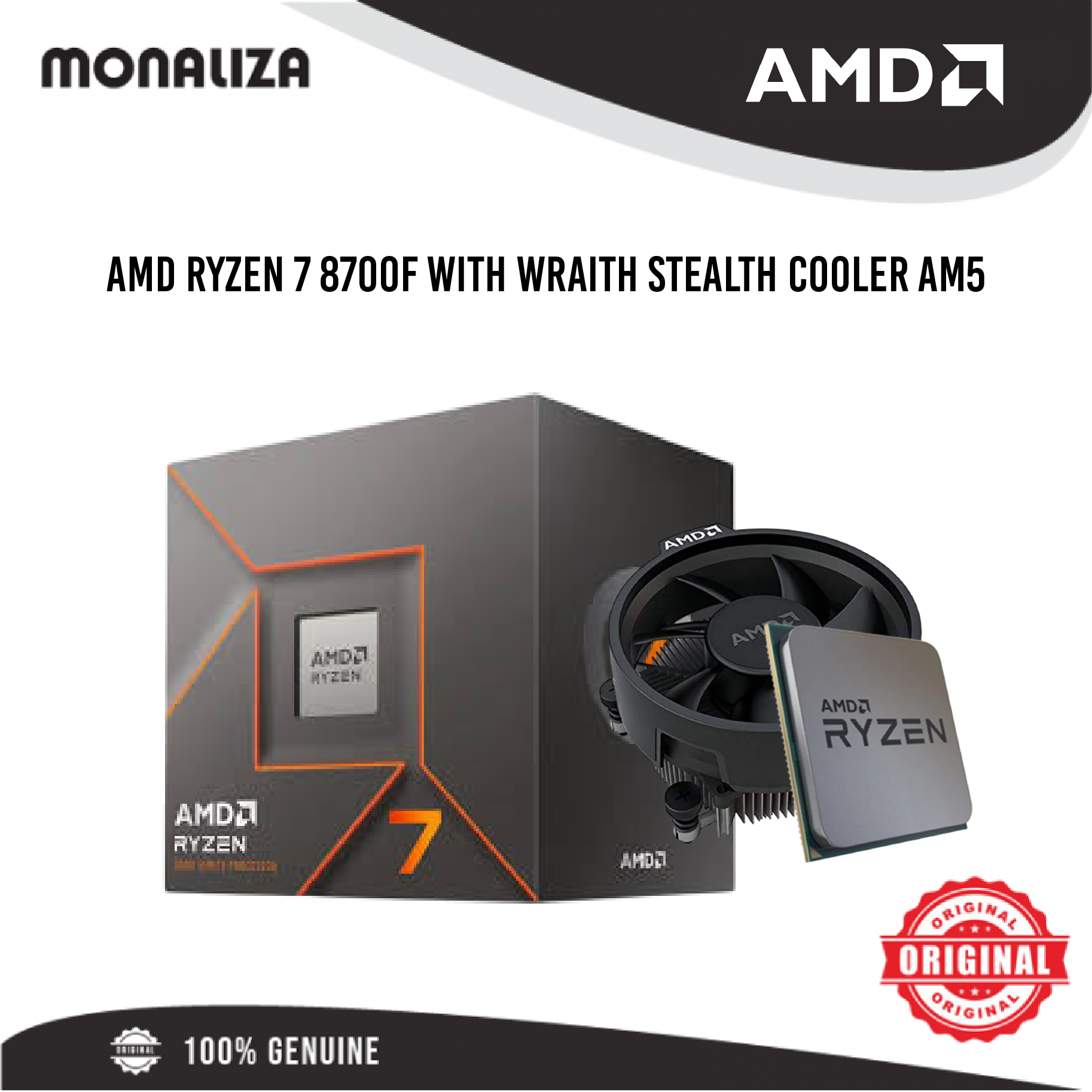 AMD Ryzen 7 8700F with Wraith Stealth Cooler -
