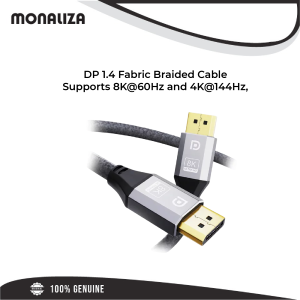 DP 1.4 Fabric Braided Cable – Supports 8K@60Hz and 4K@144Hz, HDR 1M/2M/3M