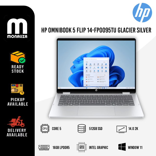 HP OmniBook 5 Flip Laptop (14-FB0095TU/FB0094TU) Intel Core 5 120U | Integrated Intel Graphics
