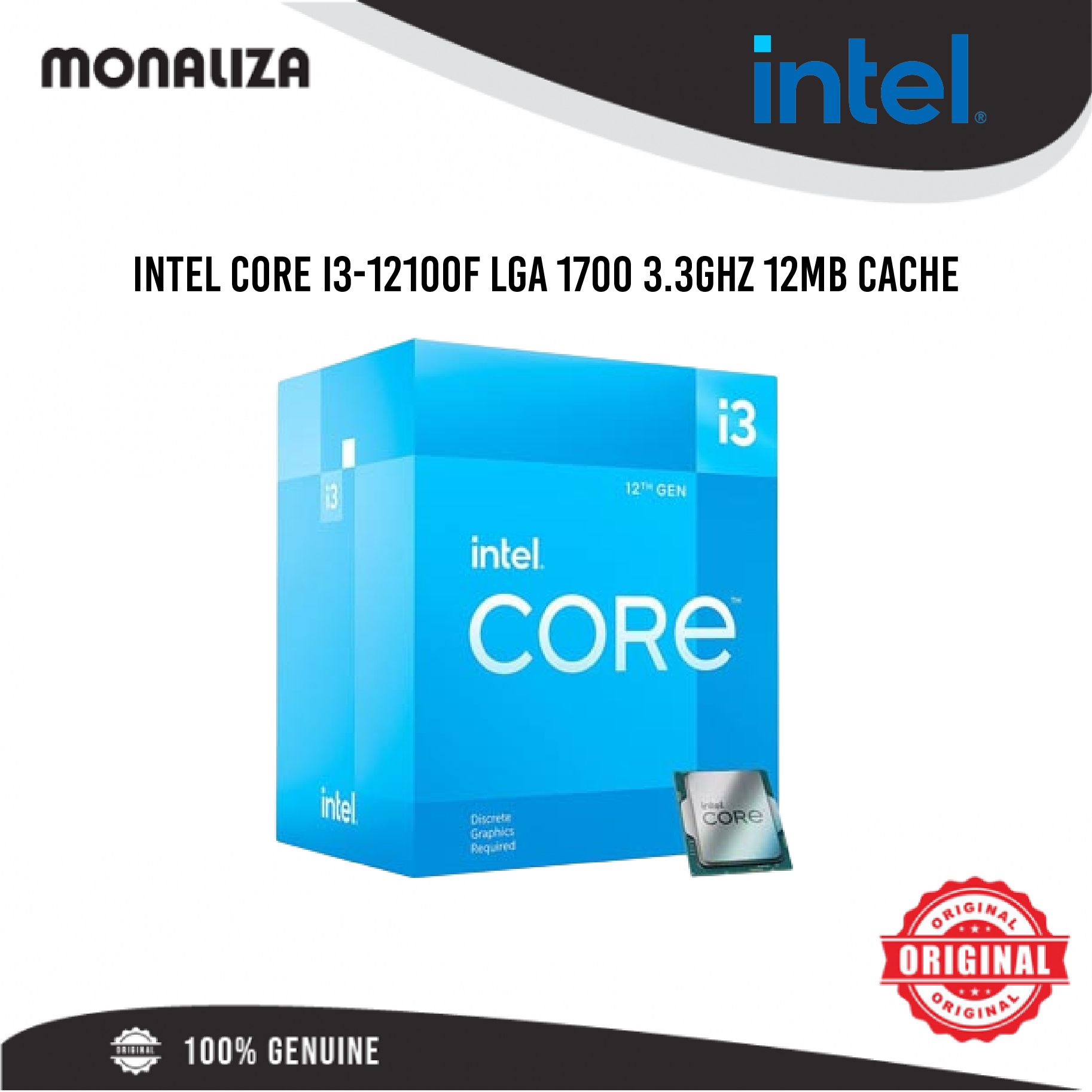 Intel Core i3-12100F LGA 1700 3.3GHz 12MB Cache – Monaliza