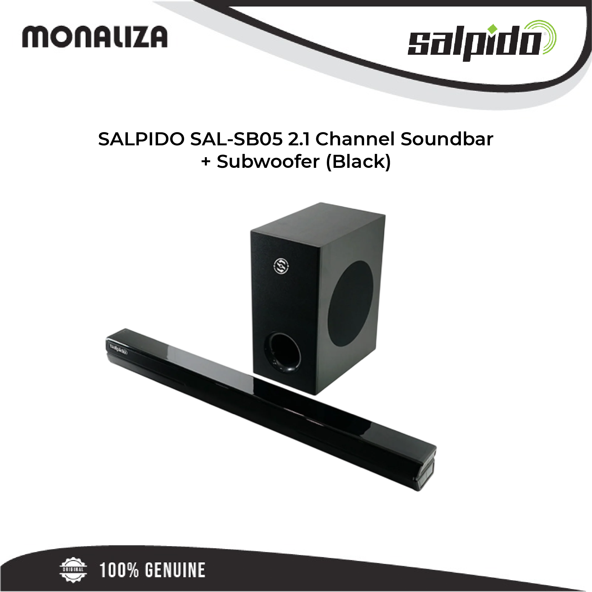 SALPIDO SAL-SB05 2.1 Channel Soundbar + Subwoofer (Black)