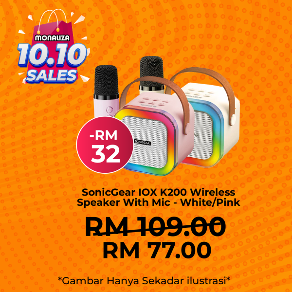 [ PROMOSI 10.10 ] SonicGear IOX K200 Portable Wireless Speaker With Mic (White / Pink)
