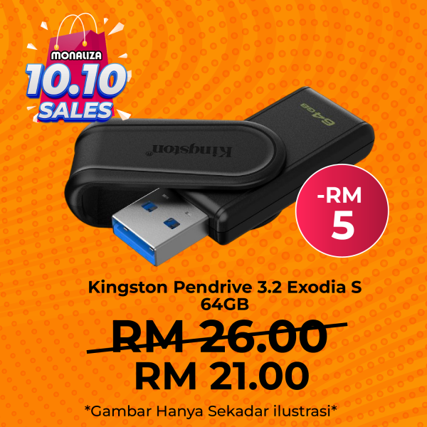 [ PROMOSI 10.10 ] Kingston DataTraveler Exodia S DTXS USB 3.2 – 64GB / 128GB / 256GB