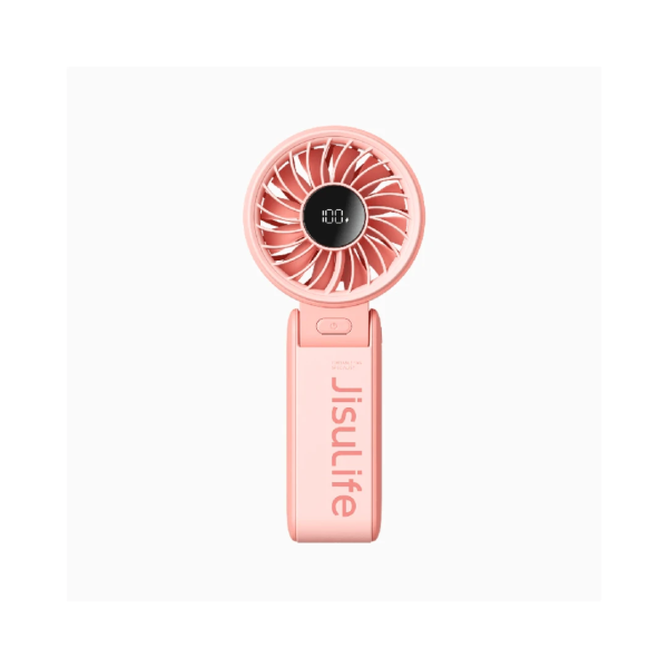 JISULIFE Handheld Fan LIFE 7 – Black / Light Grey / Pink - Image 4