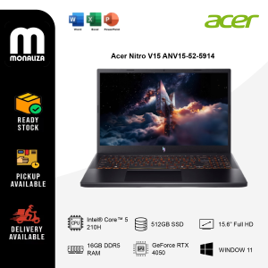 Acer Nitro V15 ANV15-52-5914 | 165 Hz | Intel® Core™ 5 210H | GeForce RTX™ 4050 6GB | 512GB SSD
