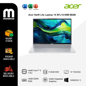 Acer Swift Lite Laptop 14 SFL14-54M-56QN | WUXGA OLED | Intel® Core™ 5 115U | 16GB LPDDR5 | 512GB SSD