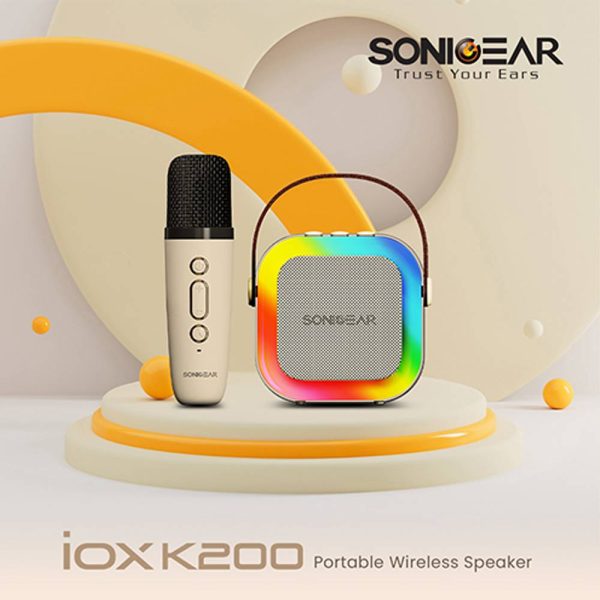[ PROMOSI 10.10 ] SonicGear IOX K200 Portable Wireless Speaker With Mic (White / Pink) - Image 4